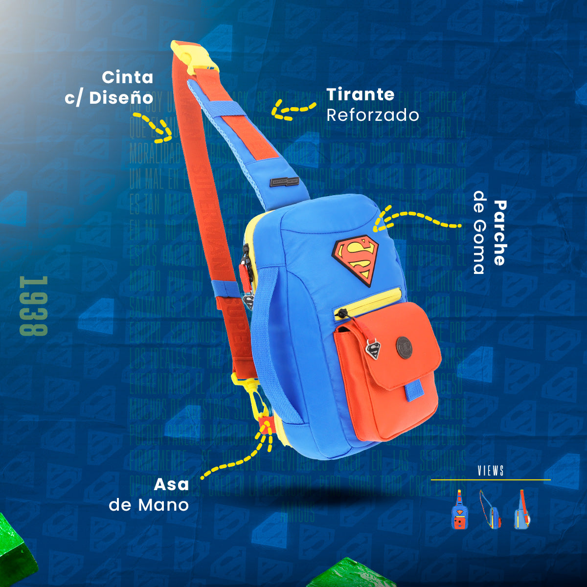 Mochila Cross Body Superman DC Classic 002