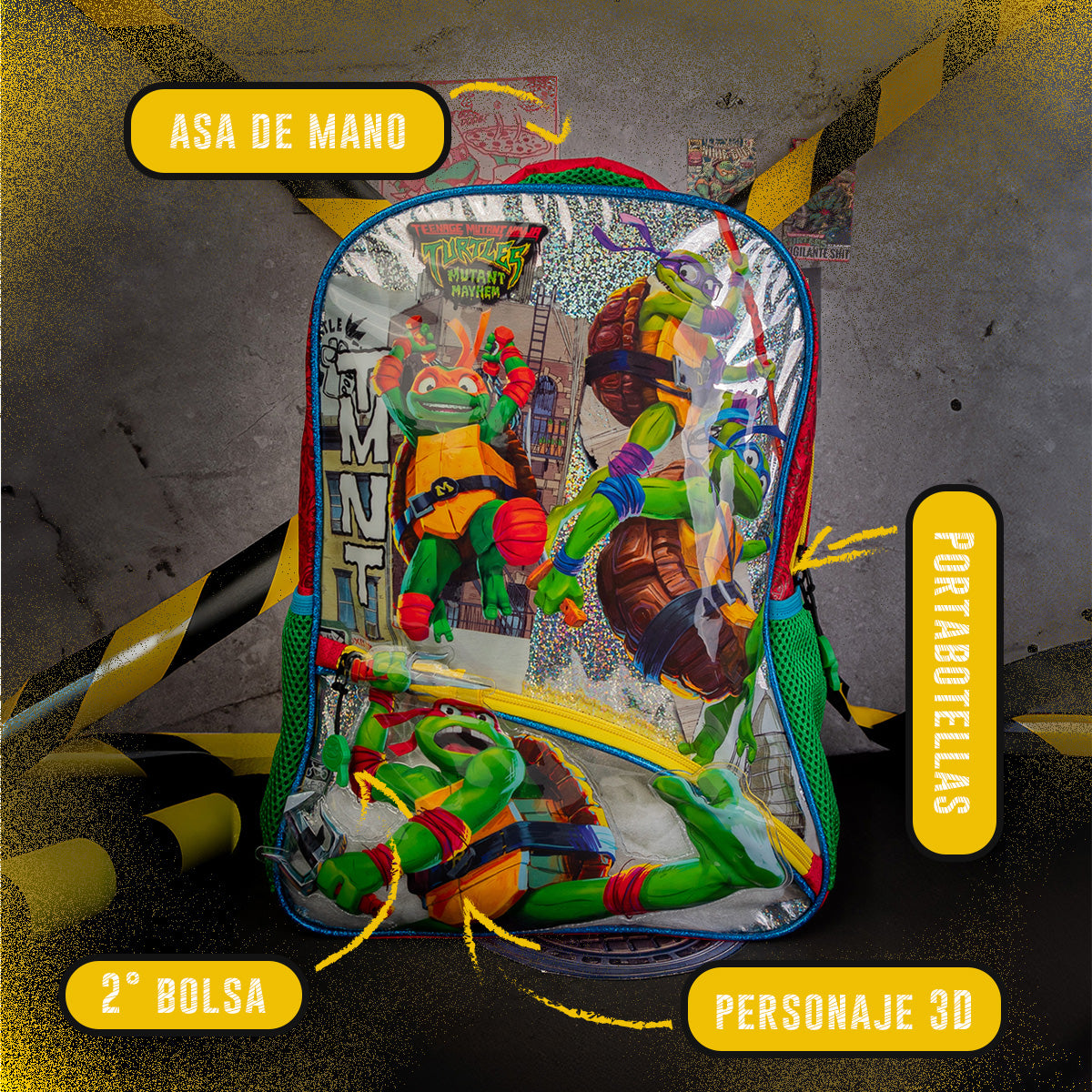 Mochila escolar Tortugas Ninja 003