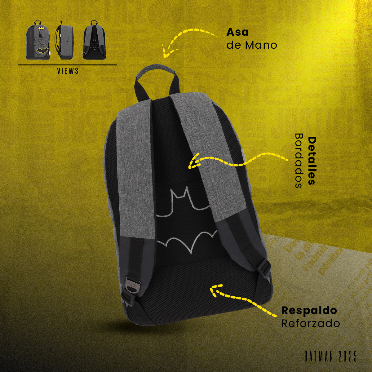 Mochila Batman Casual Grey 003