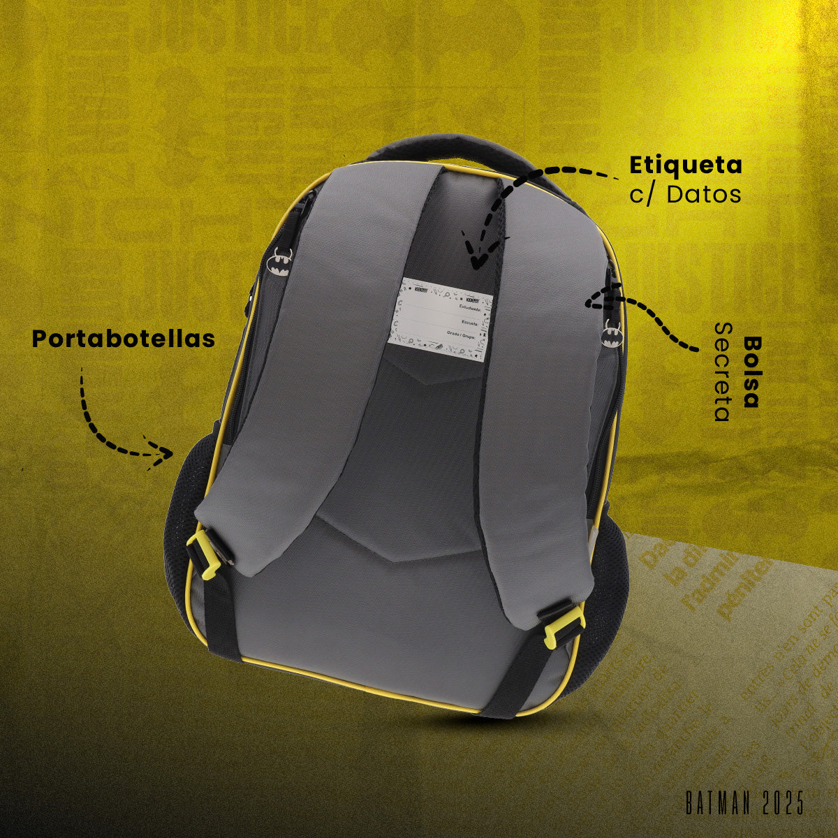 Mochila escolar Batman con alas desplegables Colección 011