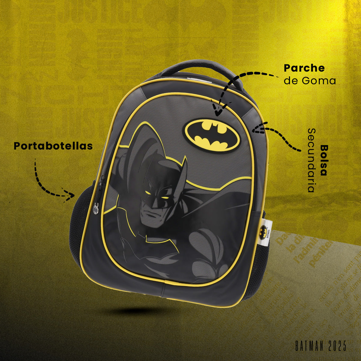 Mochila escolar Batman con alas desplegables Colección 011