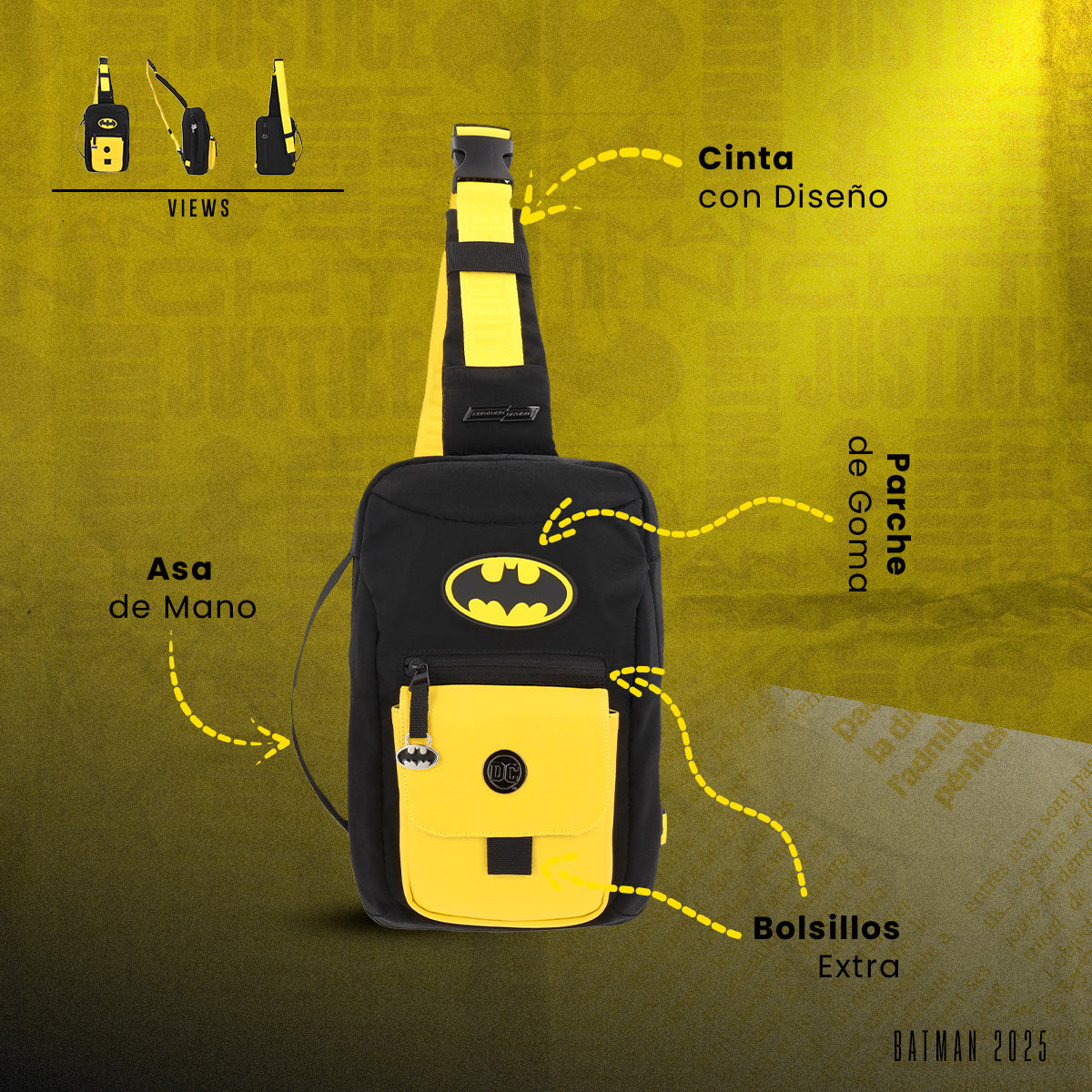 Mochila Cross Body Batman Black 012