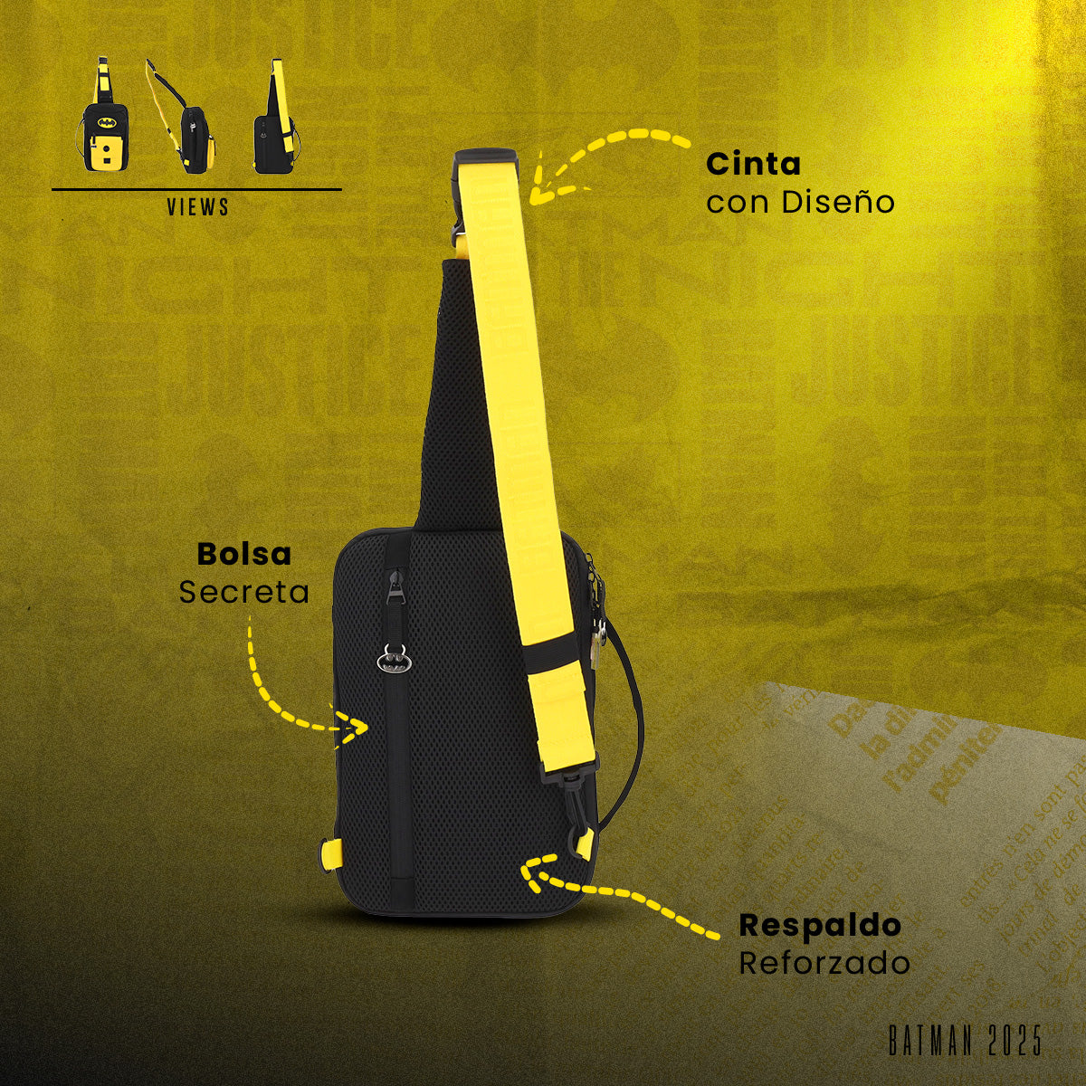 Mochila Cross Body Batman Black 012