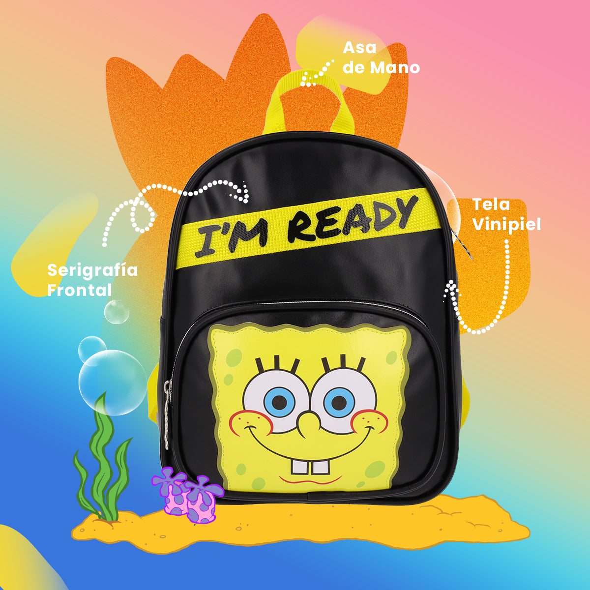 Mini Mochila Bob Esponja "Im Ready" Edicion Limitada