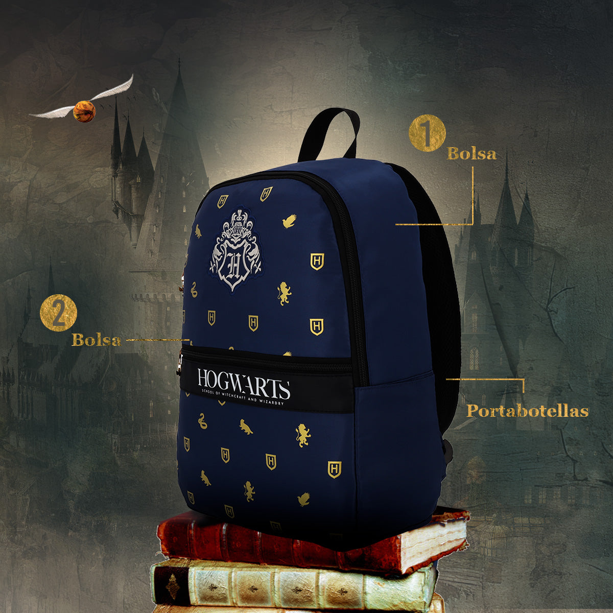 Mochila Harry Potter Blue Hogwarts 003
