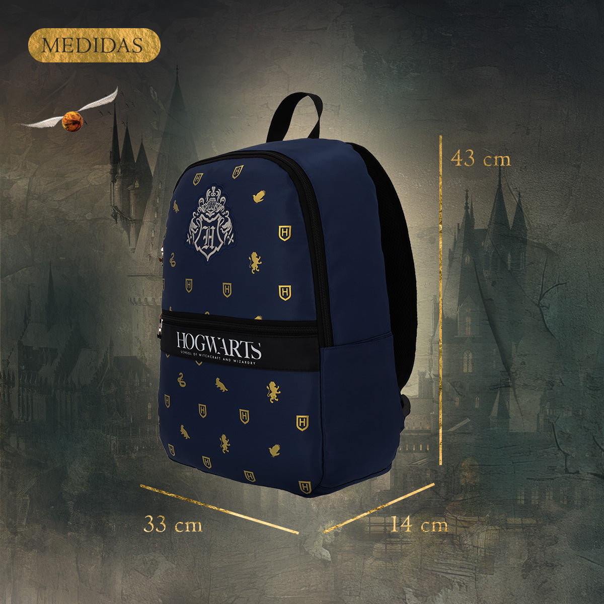 Mochila Harry Potter Blue Hogwarts 003