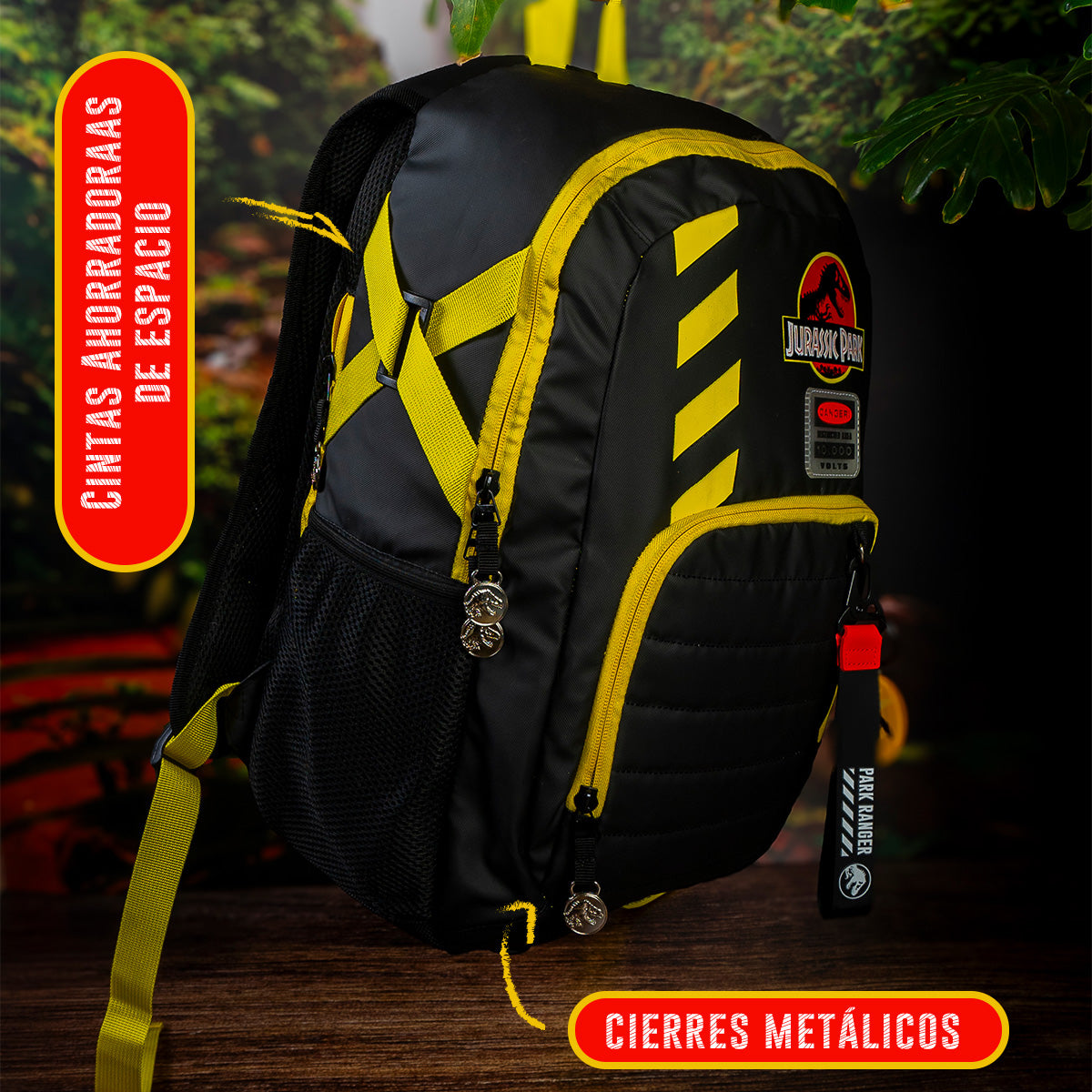 Mochila Jurassic Park Warning Yellow