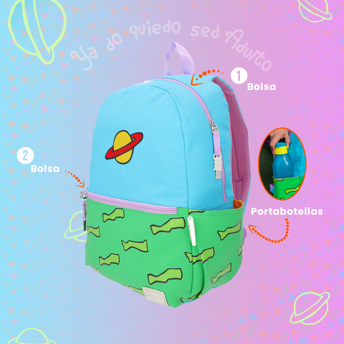 Mochila Rugrats Carlitos con lapicera