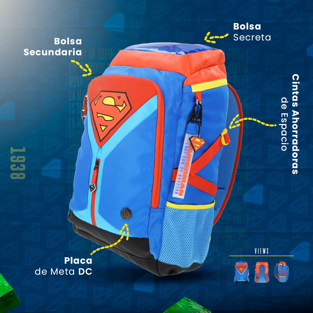 Mochila Premium Superman DC Classic 002