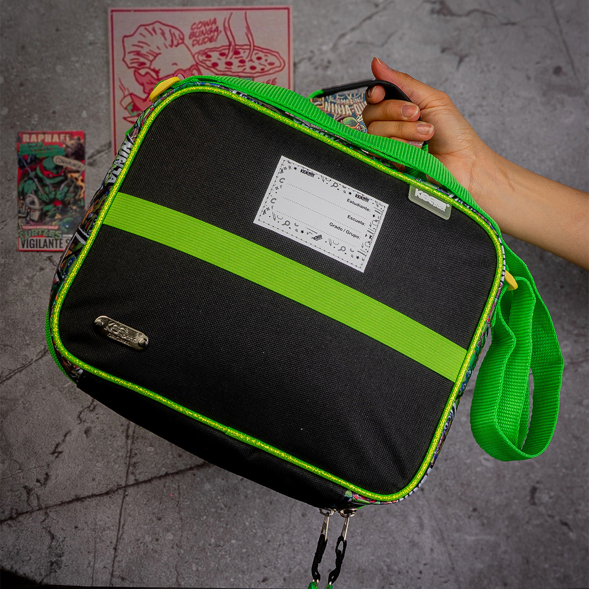 SET Mochila, lonchera y lapicera Tortugas Ninja 009