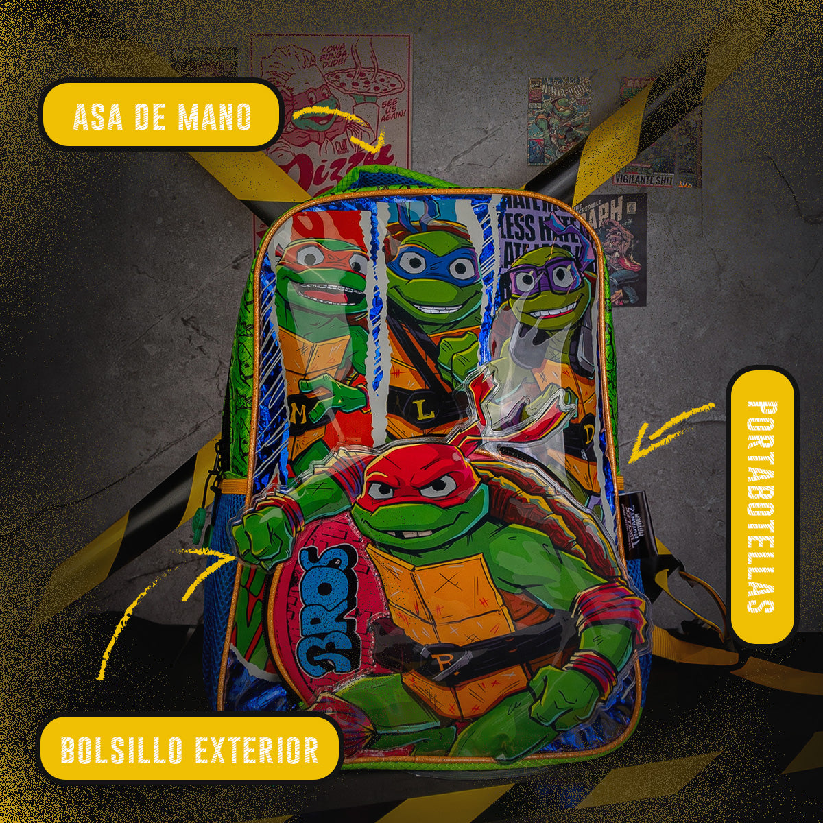 Mochila escolar Tortugas Ninja 011