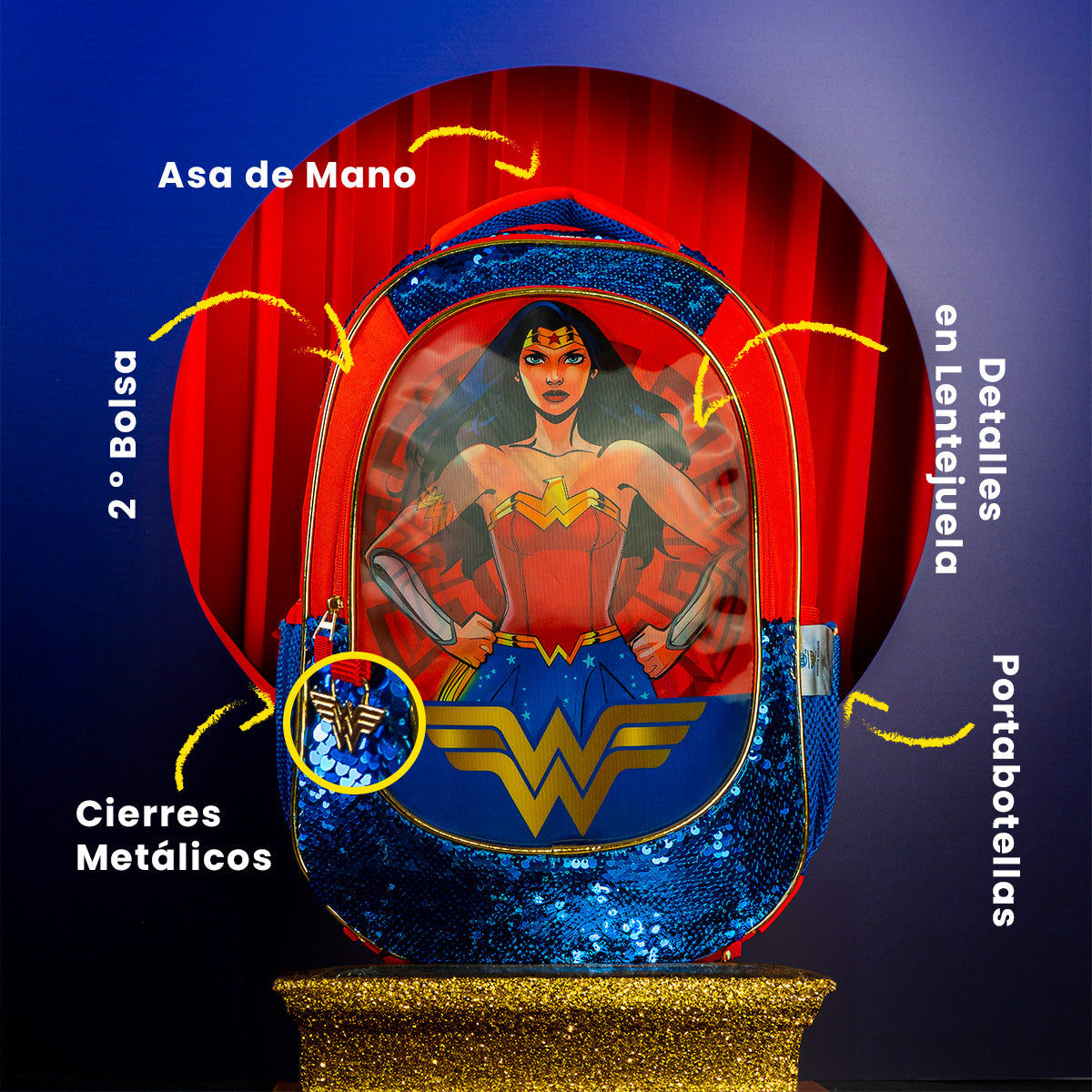 Mochila Mujer Maravilla 002 Efecto Lenticular